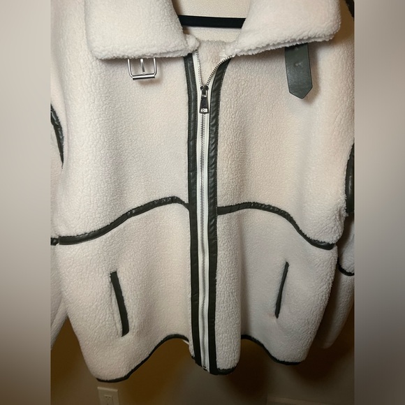 Faux shearling JCL aviator jacket with contrast trim, size M/L (worn once only) - Picture 5 of 11